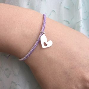 Silver Heart String Bracelet