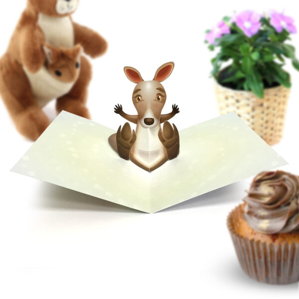 Kangaroo Pop Up Card Image