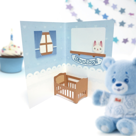 New Baby Boy Pop Up Card