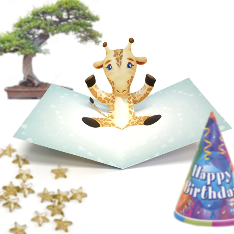 Giraffe Pop Up Card