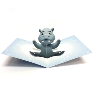 Boy Hippo Pop Up Card