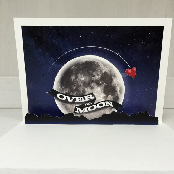 Over The Moon Pop Up Card