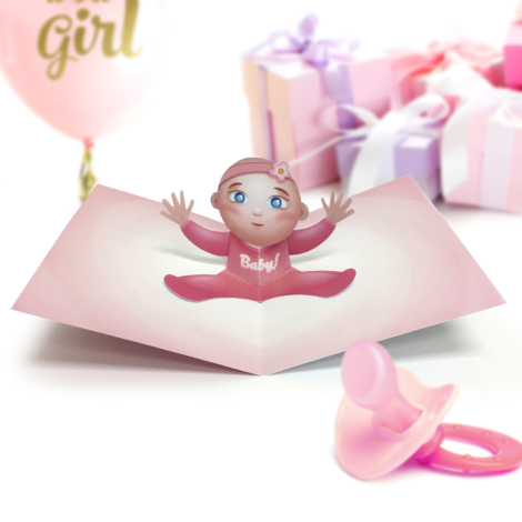 Baby Girl Pop Up Card