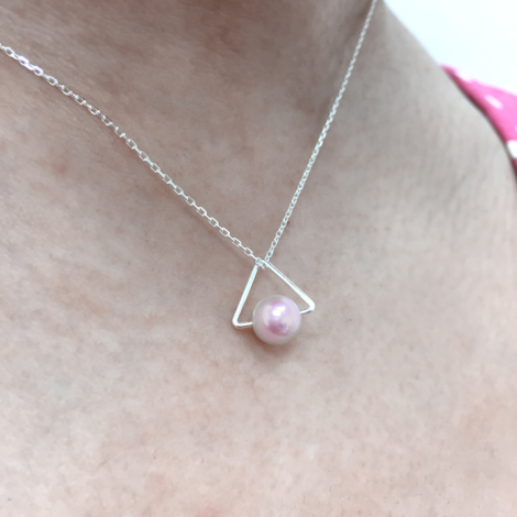 Triangle Pearl Necklace
